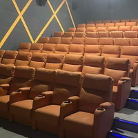 Sofá Eléctrico de Cuero Genuino de Lujo para Cine, Iglesia o Comercio, con Portavasos Reclinable