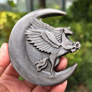 Collection de sculptures de lune en obsidienne argentée sculptées à la main en cristal naturel, vente en gros - Product Image 6
