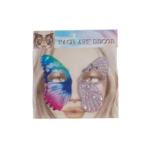 Butterfly Shaped Colorful Crystal Diamond Three-Dimensional Facial Design Decorative Sticker