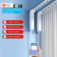 Moteur de rideau Wi-Fi Tuya compact et économique, rail électrique intelligent pour rideaux automatiques, système de contrôle à distance pour la maison connectée