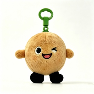 Customized <b>Cute</b> potato character plush pendant for backpacks,Soft brown potato plush toy <b>keyring</b> for kids,Cartoon winking potato - Product Image 1