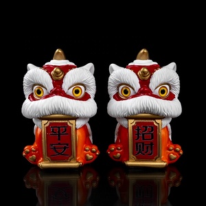 Toptan özel Feng Shui reçine aslan heykeli aslan dans çin aslan tasarım elemanı yaratıcı masa dekoratif - Product Image 1