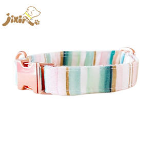 <span class=keywords><strong>Collar</strong></span> de Perro de Lujo en Tela de Algodón Suave con Patrón Sólido, Hebillas Metálicas Modernas y Cintas - Product Image 6