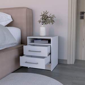 DB Table de chevet minimaliste moderne Chase Armoire de chevet compacte avec étagère et tiroirs pour le rangement de la chambre dans les appartements - Product Image 3