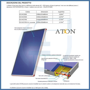 Système solaire thermique complet Aton 4,74 m² avec chauffe-eau en verre pressurisé à circulation naturelle de 200 L pour hôtels - Product Image 2