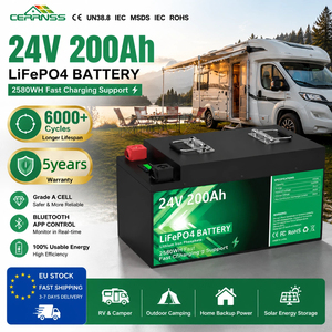 Batterie au phosphate d'énergie solaire 12V 24V 100AH 200AH 280AH 300AH en stock UE PL, batteries lithium-ion renouvelables LFP48100P 24V 200AH L - Product Image 1