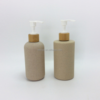 Flacon de shampooing en plastique biodégradable en paille de blé, auto-nettoyant, imprimé à l'écran, en PP, avec pompe pulvérisateur pour emballage cosmétique, 100 pièces