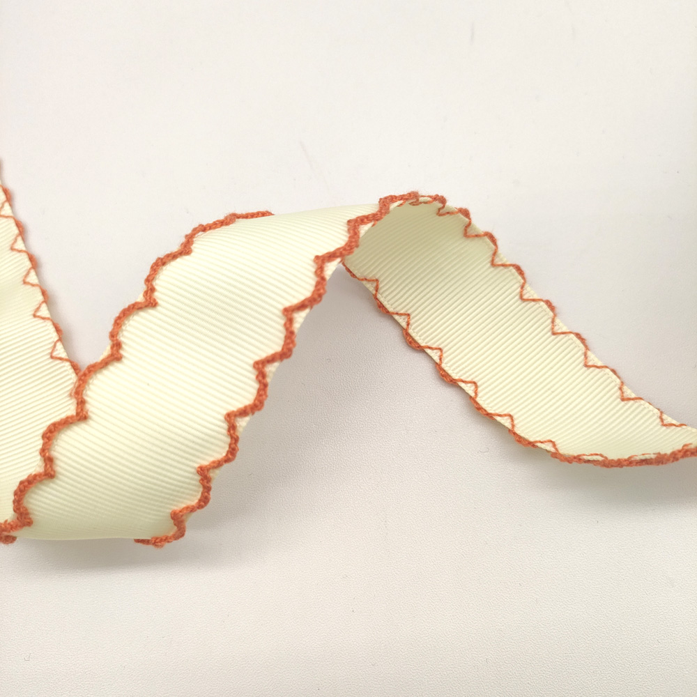 1 Wholesale Custom Moon Stitch Edge Ribbon Wave Scalloped Grosgrain Ribbon Multi Colors DIY Bow Party Gift Decor Ribbon Roll