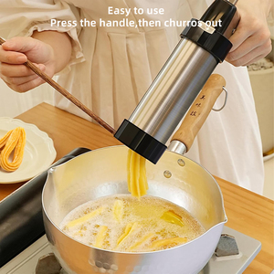 Spritz Cookie Press Gun Kit, Stainless Steel w/ 13 Discs & 8 Nozzles - DIY Biscuit Maker Decorating Tool - Product Image 2