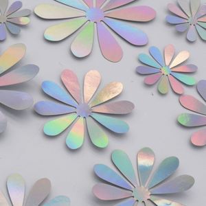 12PCS Metallic Texture 3D Stereoscopic Flower Wedding Festival Party Shopping Mall Home Decoration Gold and Silver <b>Wall</b> Stickers - Product Image 5