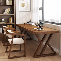 Bureau d'ordinateur mural étroit en bois massif moderne pour l'étude et le travail à domicile, design gain de place