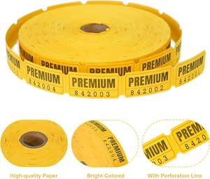 Billets de tombola premium L LIKED jaunes, 1 rouleau de 2000 billets en papier parfaits pour les mariages, les carnavals, les jeux de boissons, les fêtes et les événements - Product Image 3