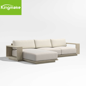 4 PCS Luxe Cour Terrasse Extérieur Jardin Hôtel Teck Loisirs Canapé en L avec <span class=keywords><strong>Table</strong></span> Basse - Product Image 4