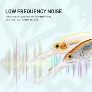 Leurre suspendu méné à longues lèvres pour saumon poisson d'eau douce Tilapia pour rivière lac ruisseau <span class=keywords><strong>pêche</strong></span> pour sandre marlin ABS métal - Product Image 5