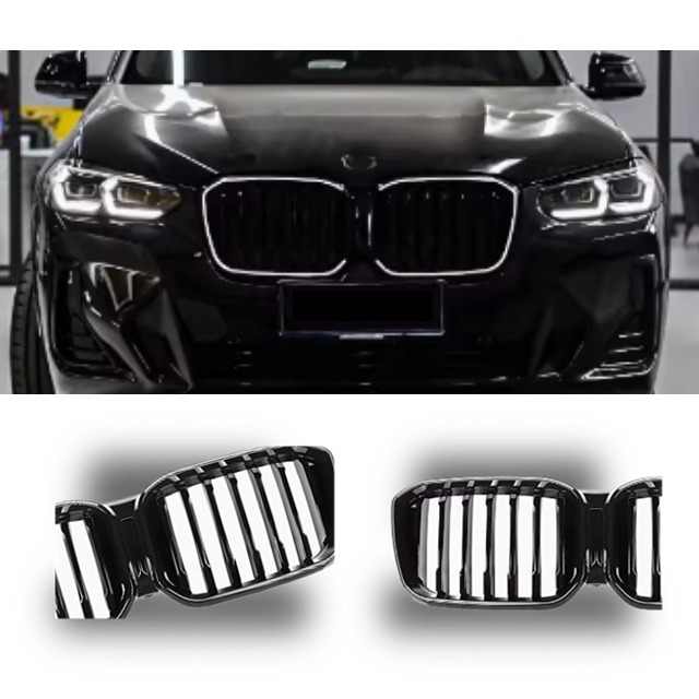 For 2017-2024 BMW X3 G01 - Double Grille with LED - Gloss Black NexaNovo