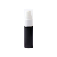 Bouteille en plastique PET de 20 ml à épaule plate et col de 18 mm avec bouchon complet et pompe à poudre en PP à bec de canard pour échantillons et lotions