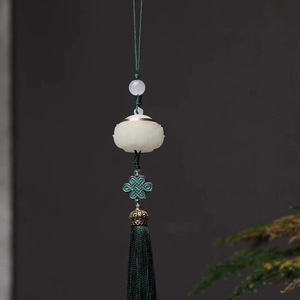 Lotus Scented Sachet Car Pendant Aromatherapy Keychain <b>Hanging</b> 2.6x2.4cm Chinese Retro Style Gift - Product Image 1
