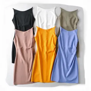 Summer One shoulder Vest Elegant Summer New Style Pleated A-line Ruched Midi Dress