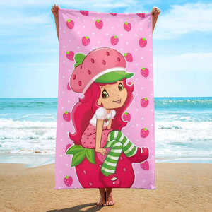Kawaii Pink Cute Strawberries Shortcakes <span class=keywords><strong>Toallas</strong></span> <span class=keywords><strong>Personalizadas</strong></span> Impresión Personalizada Dibujos Animados <span class=keywords><strong>Baño</strong></span> <span class=keywords><strong>Toallas</strong></span> <span class=keywords><strong>de</strong></span> Playa - Product Image 5
