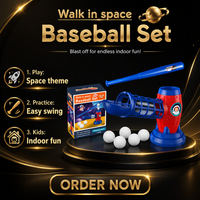 Unisex Kleinkinder Baseball Sport Outdoor Spielzeugball-Sets Flexibler Plastik-Baseballschläger Rechtshändiges Trainingsgerät für Kinder