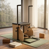Chaise de Pilates Wunda de studio, équipement personnel de haute qualité, stable, avec pédale fendue, en bois, pour usage domestique – Exercice corporel durable