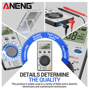 ANENG AN101 Mini <span class=keywords><strong>Digital</strong></span>-Multimeter Multimetro <span class=keywords><strong>Tester</strong></span> DC/AC Spannung Strom <span class=keywords><strong>LCR</strong></span>-Messgerät Taschen-Profi-<span class=keywords><strong>Tester</strong></span> mit Testleitungen - Product Image 4