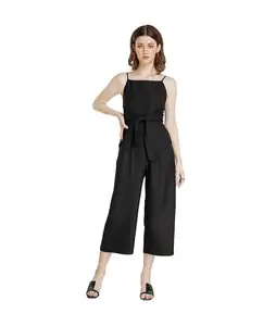 2020 Jumpsuit New Arrivals Sexy Spaghetti Strap Square Neck Women Black Long Jumpsuit Made in Vietnam