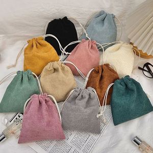 Hot Sale OEM Small Corduroy Fabric <b>Drawstring</b> <b>Pouch</b> Customized Corduroy Gift <b>Pouch</b> for Jewelry - Product Image 2