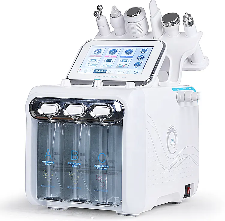 Machine de soins de peau ultrasonique, appareil facial à petite bulles d'oxygène d'hydrogène multifonctions avec RF, accessoire de beauté pour salon de beauté
