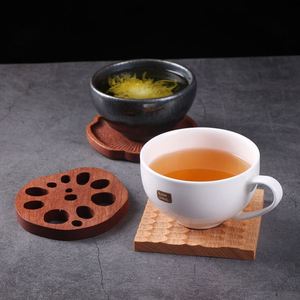 Sous-verres en bois de forme irrégulière créative, sous-verres en noyer et hêtre, tapis de tasse pour boissons, café, thé, fourniture d'usine - Product Image 1