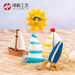 Adornos de Resina en Miniatura de la Serie Costera: Gaviota, Delfín, Cubo y Chanclas para Decoración de Mesa y Jardín - Product Image 4