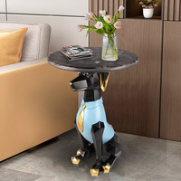 Décoration intérieure moderne personnalisée Statue d'animal chien gorille Table d'appoint Mobilier d'angle latéral canapé de salon Table de chevet pour chambre à coucher