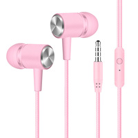 Vente en gros d'écouteurs filaires pour téléphone portable avec prise audio micro 3.5mm avec commande vocale écouteurs filaires avec boîte en papier L305