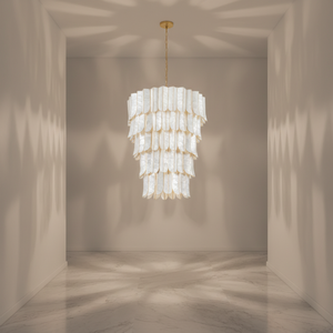Lustre moderne de luxe en coquillages Capiz, luminaire suspendu en coquillages naturels blancs pour salon, chambre à coucher, hall d'hôtel, décoration - Product Image 1