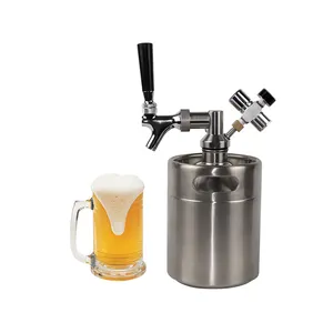 Distributeur de bière pression portable automatique commercial domestique en acier inoxydable 304 avec fût de 10L