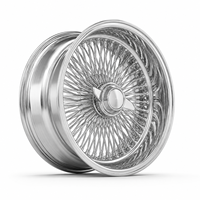 Nouvelle jante en acier chromé rétro de luxe 13x7 entièrement dorée à 5 trous brillante pour voitures classiques