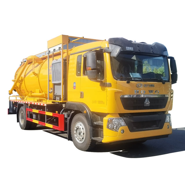 Sinotruk Howo 4X2 привод, 15-тонная машина для очистки сточных вод с высоким давлением и вакуумным насосом, насосная система высокого давления