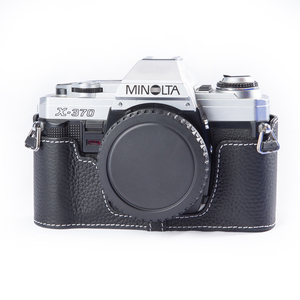 Sac photo rétro en cuir véritable pour <span class=keywords><strong>Minolta</strong></span> <span class=keywords><strong>X300</strong></span> X370 sac de photographie étui de protection fait à la main véritable appareil photo demi-étui personnaliser - Product Image 6