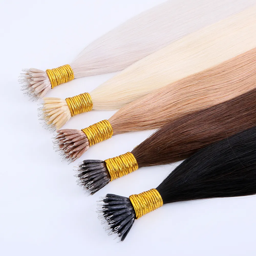 Best Quality Straight Real Human Hair colorful Nano Micro Beads Link Thick Hair Nano Ring 1g/strands taida Hair Extensions
