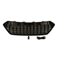 Nouveau lifting pièces d'auto autres accessoires extérieurs noir gril avant calandre de voiture avec des lumières pour Hyundai Santa Fe 2013-2016