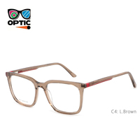 Nouvelle Arrivée Monture de Lunettes Optiques Unisexe en Acétate Forme Carrée Bicolore Tendance pour Usage Quotidien