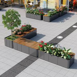 Stainless Steel Planter <b>Rectangular</b> Extra Large Flower <b>Pot</b> Customized Size for Garden Use Durable - Product Image 1