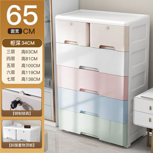 풀 아웃 서랍이있는 다채로운 플라스틱 침실 옷 정리 수납 쌓을 수있는 바퀴 캐비닛 - Product Image 5