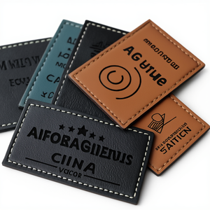 Custom Vintage Do <span class=keywords><strong>Old</strong></span> Rub Color Real Leather Label Jeans con parches de cuero - Product Image 2