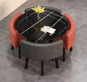 Combinaison table et chaise de salle à manger familiale moderne en fer simple - Product Image 6