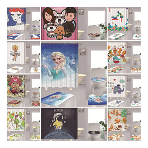 Juegos de baño personalizados para niños, juego de cortina de ducha, 4 Uds. - Product Image 1