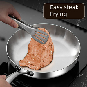 Utensilios de Cocina, Sartén Redonda Comercial de Acero Inoxidable, Sartén <span class=keywords><strong>Grande</strong></span> para Huevos, Juego de Sartenes Profundas Comerciales - Product Image 2