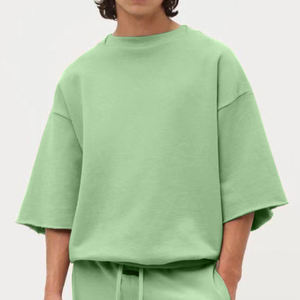 Streetwear en coton de haute qualité T-shirts à épaules tombantes Vêtements pour hommes vierges personnalisés Logo T-shirt surdimensionné lourd - Product Image 6