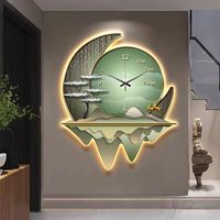 Peinture murale décorative d'art de luxe avec éclairage LED, tableau sur toile, design nature morte, horloge, cristal, porcelaine