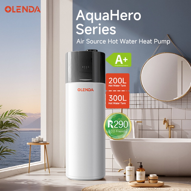 All in One Hot Water Solutions R290 DC Inverter Air Source Heat Pump Water Heater 200L with WIFI Control for Outdoor Use